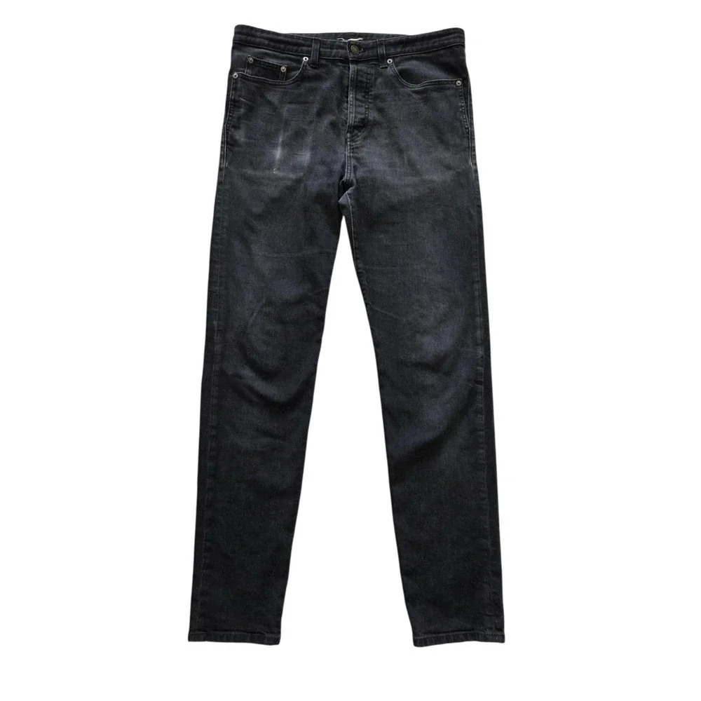 Saint Laurent Paris D14 Black Slim-fit Low-waist Mens Jeans Denim Italy 34×32